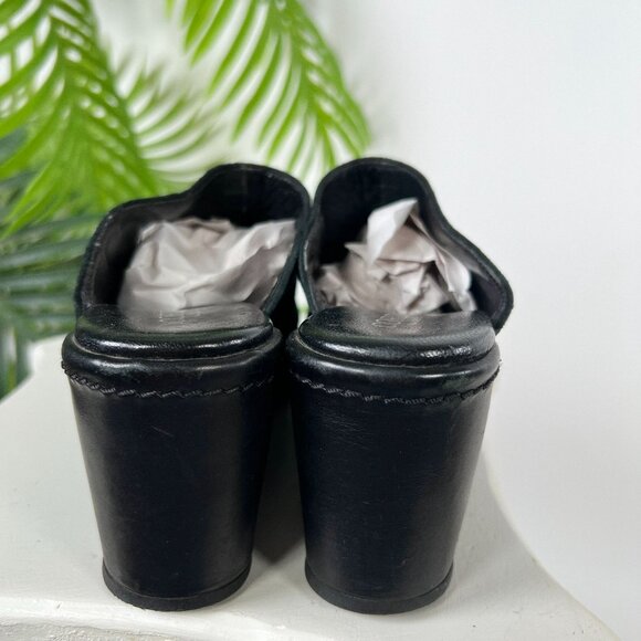 Womens Vintage Y2K Cordani Black Suede Boho Chunky Platform Slip On Clogs / 7 - Picture 4 of 6